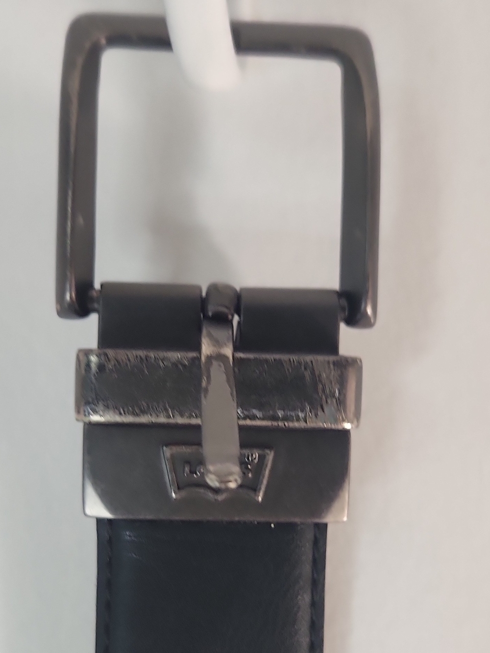 Levi's Black Leather Belt with Dark Silver Buckle